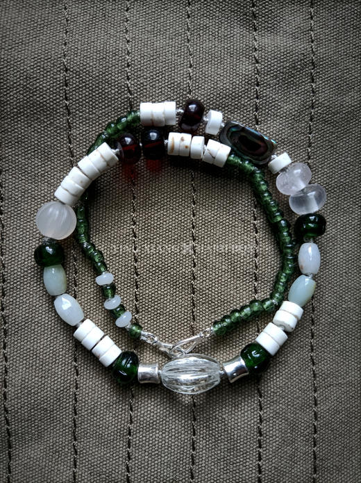 原创【风格～孤品手作】老琉璃血珀手链项链两用｜非7日无理由退换货 商品图2