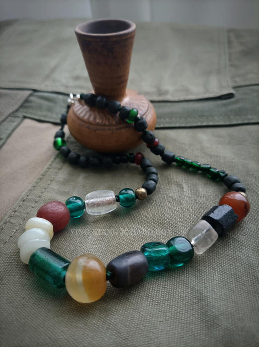 原创【风格～孤品手作】老玛瑙琉璃水晶项链｜非7日无理由退换货 商品图0