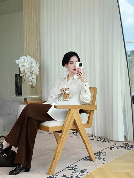 高端面料-NAVST品牌莱赛尔+亚麻字母刺绣棉麻衬衫-喜出 商品图2