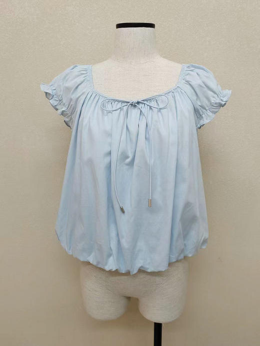 系带蝴蝶结小飞袖上衣 商品图4