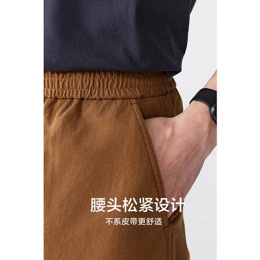 棉仓353818011-宽松直筒全棉盐缩休闲短裤 商品图3