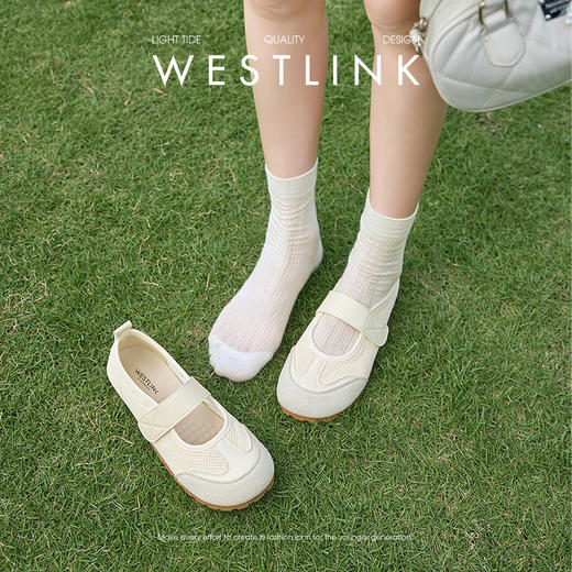 西遇运动芭蕾鞋女新款夏季薄款透气网面德训鞋平底玛丽珍单鞋K1256844 商品图2