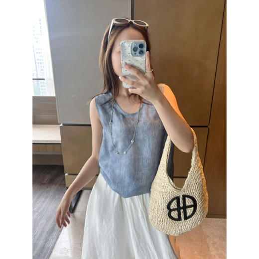 2506512    之禾 真丝背心 电力纺蓝色 商品图5