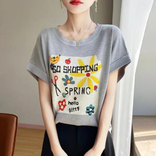 🤩【Avann 夏日清凉超软亚麻混纺刺绣短袖款】💥上身优雅知性，百搭必备款多色可选，耐看不过时 面料采用粘纤+聚酯+亚麻😎，触感柔软，舒适亲肤 商品图4