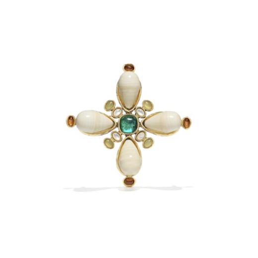 订购6个月到｜Goossens Paris-Lagune-十字 岩石水晶 胸针［法国设计师］ 商品图0