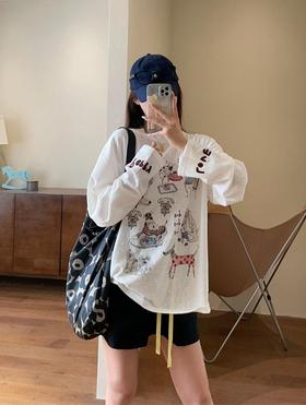 韩代松弛感小众洋气宽松对季节防晒罩衫