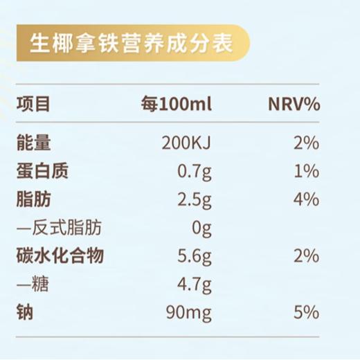 东鹏大咖 生椰拿铁 咖啡饮料330ml/瓶 商品图6
