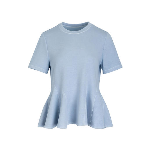 【林栖设计小店】【植物染】荷叶边T恤宽松简约百搭2025秋季新款短袖上衣1952134B 商品图7