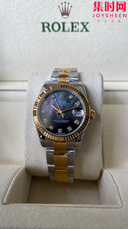 劳力士GS日志31系列 女款日志31mm 间金黑贝母钻面 女士腕表 2236机 新品劳力士女款蚝式日志型腕表31mm 到货 商品图2