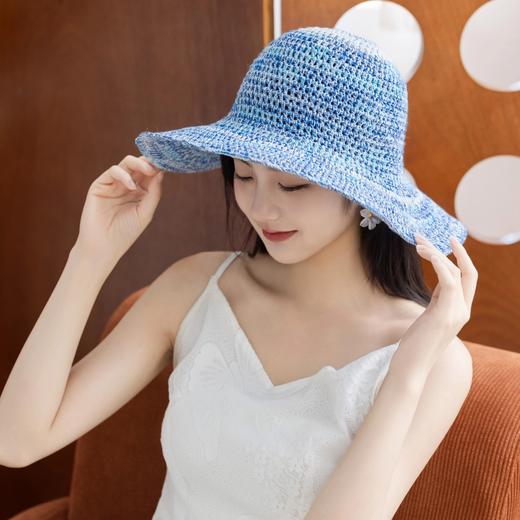 苏苏姐家假日水彩大檐帽手工diy编织钩针蕾丝线毛线遮阳帽材料包 商品图3