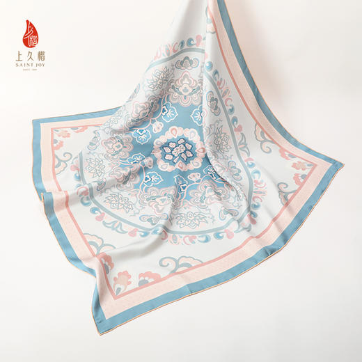 SAINTJOY/上久楷真丝方巾 印花真丝方巾 风动唐彩 FJS24048-1 商品图7