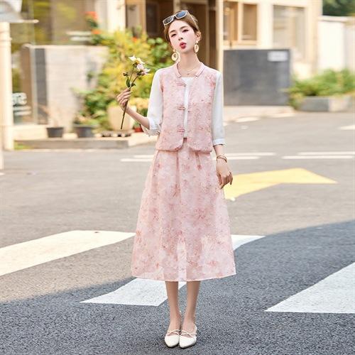 新中式裙2025夏季新款时尚绣花国风上衣配裙子一整套LDB2826 商品图1