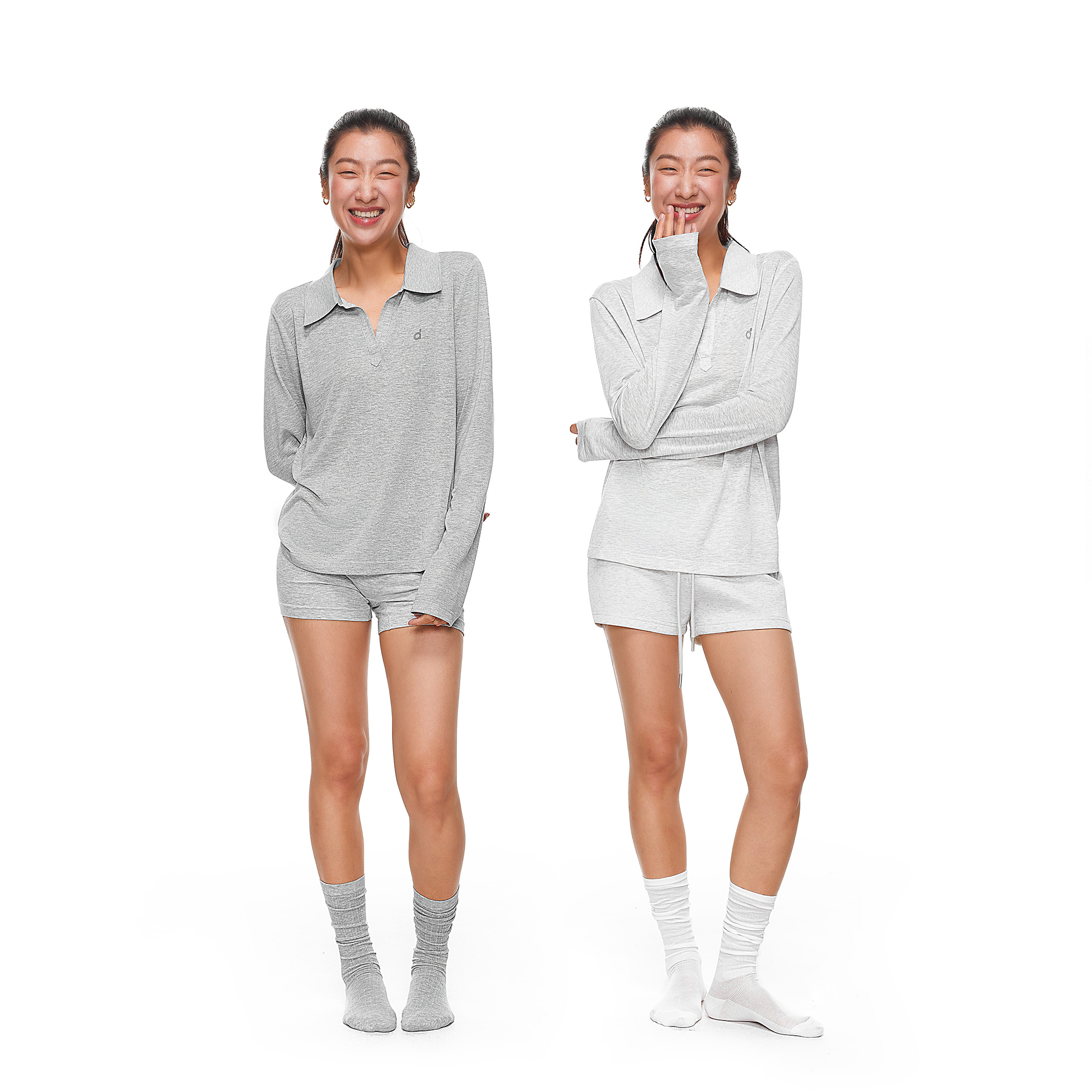 【178元任选3件】FDR旗舰店 翻V领正肩polo衫长袖t恤女宽松羽毛球运动上衣网球服