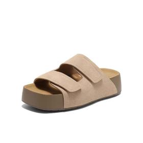 【厚乳吐司抑菌拖鞋】时尚厚底勃肯鞋女外穿2025新款春季软木博肯一脚蹬法式凉拖鞋
