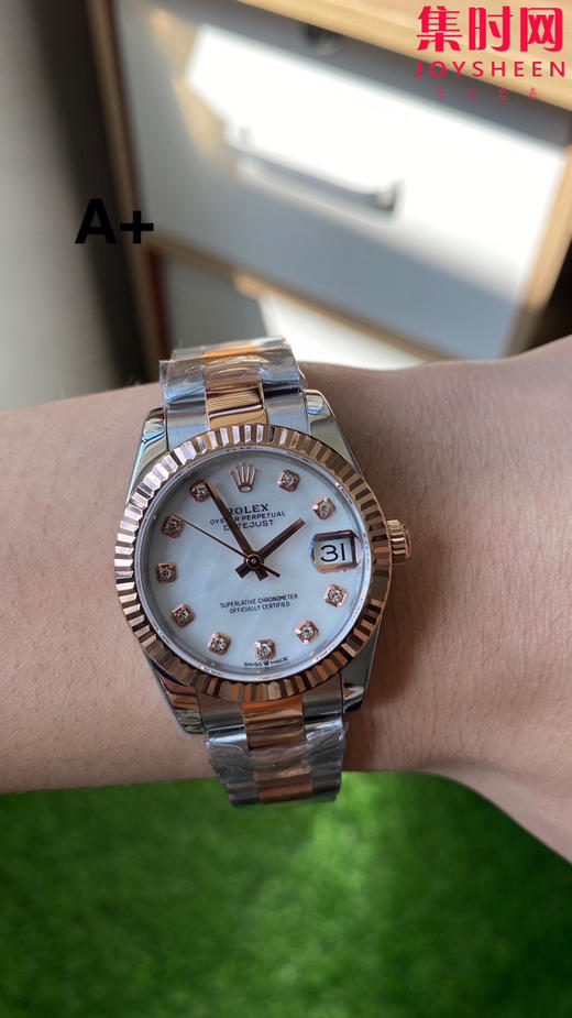 劳力士日志31系列 A+女款日志31mm 女士腕表 升级v2版 2236机 细节再次提升 新品劳力士Rolex女款蚝式日志型腕表31mm 间金贝母钻面 到货 商品图8