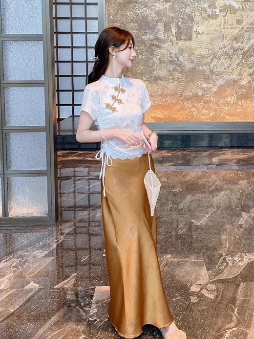 张心子【花影随行】气质蕾丝新中式盘扣旗袍上衣 U2506014 商品图11
