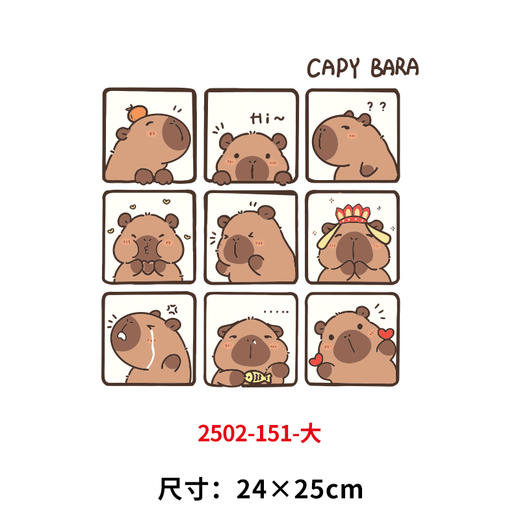 卡通动物卡皮巴拉烫画印花字母贴新款衣服DIY胸标表情组合 商品图0