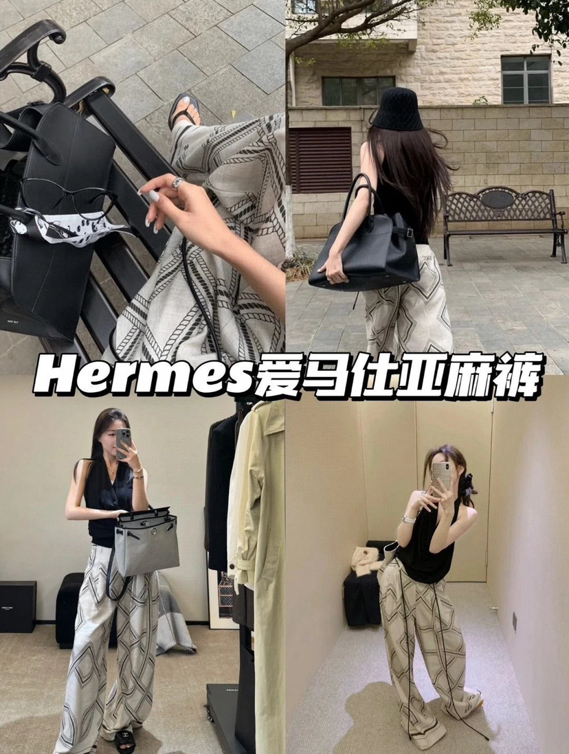 直播间同款亚麻富婆裤阔腿裤