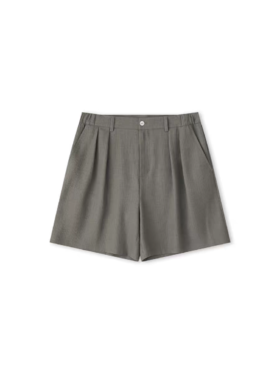 Evistub/E-5XDK526/宽松双褶五分短裤男夏