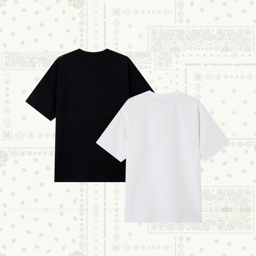 NPC潮牌常规款T恤腰果花织标圆领夏季国风短袖休闲加厚NP56TE77 商品图1