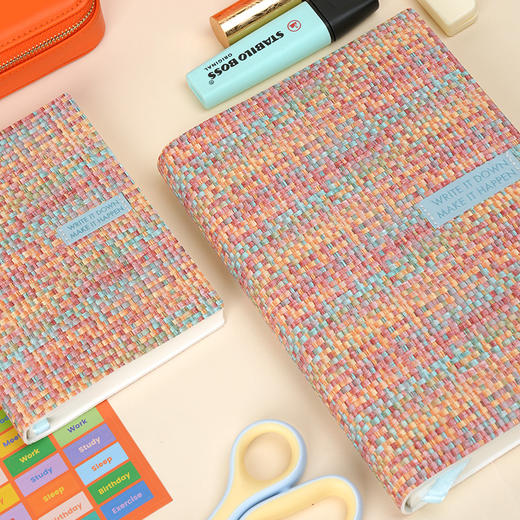 趁早编织系列自填日期效率手册A5厚本一天一页自律打卡手账本高颜值办公日程本每日计划本笔记本子记事本 商品图3