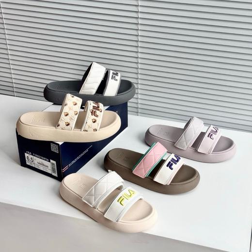 斐*乐拖鞋女2025夏季新款甜甜圈凉拖厚底休闲沙滩女款运动女鞋（赠送4条魔术贴）偏小一码 商品图0