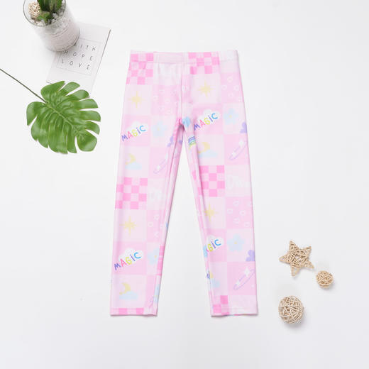 送帽子！【吸湿透气，防晒速干，桑软舒适】三件套一次配齐！儿童泳衣女孩 女童宝宝分体防晒长裤长袖 速干中大童可爱游泳衣泳装-QQ 商品图2