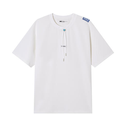 NPC潮牌常规款T恤腰果花织标圆领夏季国风短袖休闲加厚NP56TE77 商品图6