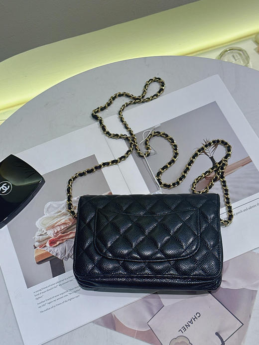 chanel 黑金 荔枝纹牛皮 woc 29开 斜挎包 商品图1