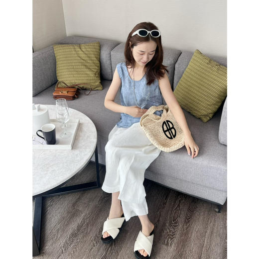 2506512    之禾 真丝背心 电力纺蓝色 商品图6