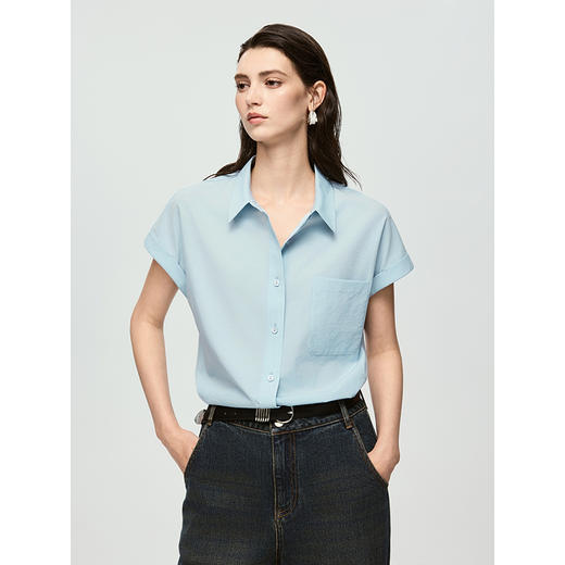 棉仓363604045-初棉落肩文艺感衬衫 商品图0