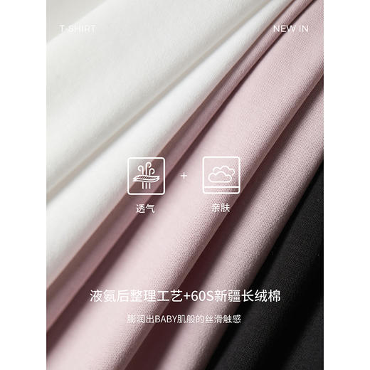 棉仓363601055-初棉V领正肩-60S液氨T恤 商品图3