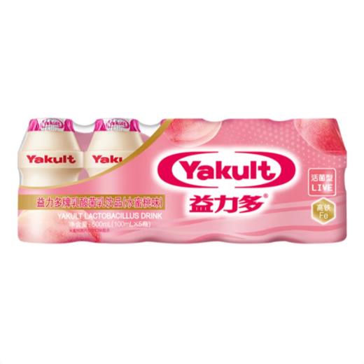 益力多乳酸菌乳饮品（水蜜桃味）100ml*5瓶（排装） 商品图0