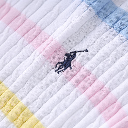 「高货wl」全新升级【铂金会员220/天猫299/差价79】(04100)洛诗琳彩虹条针织T恤2025夏季立体绞花定染修身短袖上衣 商品图3