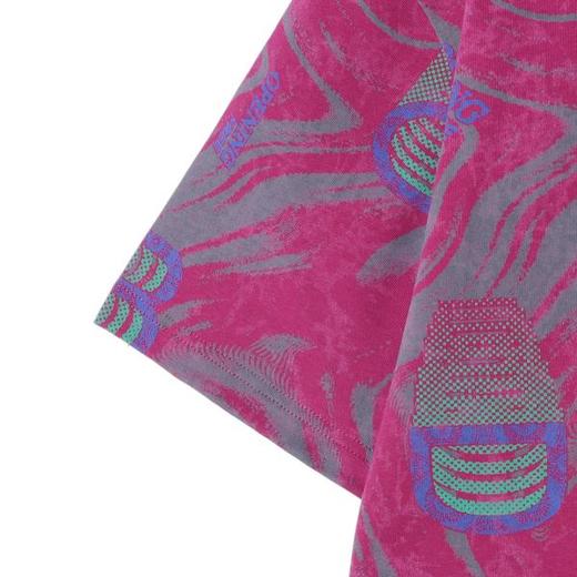 T3995夏季高级感新款男士美式撞色印花字母短袖T恤百搭圆领宽松上衣 商品图4