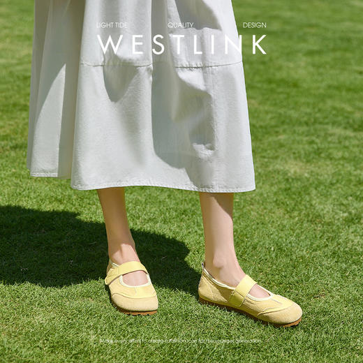 西遇运动芭蕾鞋女新款夏季薄款透气网面德训鞋平底玛丽珍单鞋K1256844 商品图3