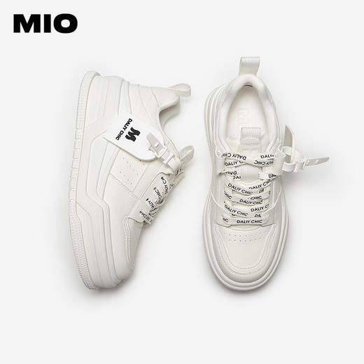 【李宇春同款】MIO米奥休闲板鞋秋新款厚底增高5.5cm小白鞋女M254586872 商品图3