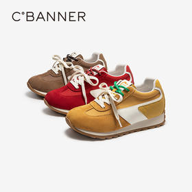 千百度复古内增高德训鞋女时尚休闲鞋透气跑步运动鞋A25406201