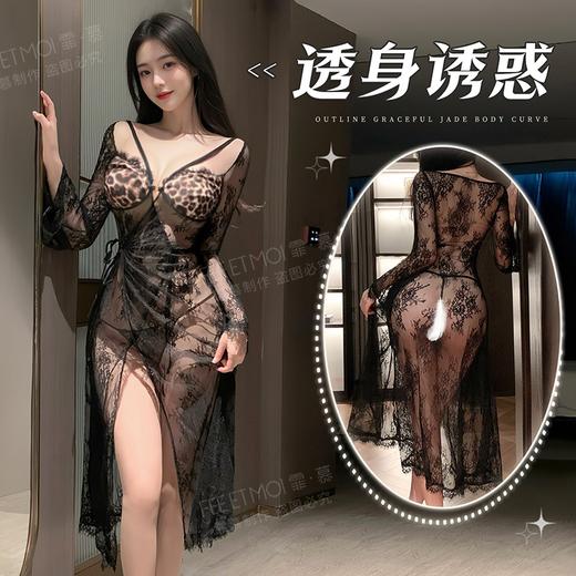 霏慕法式浪漫蕾丝透视诱惑连衣裙 商品图0