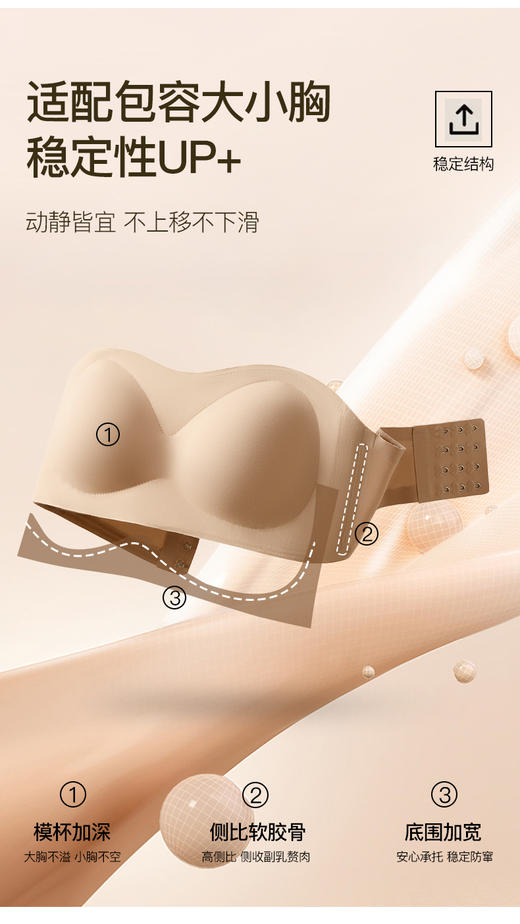爆款粉底液无肩带防滑隐形抹胸女士文胸254 商品图10