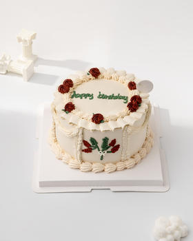 复古简约生日蛋糕