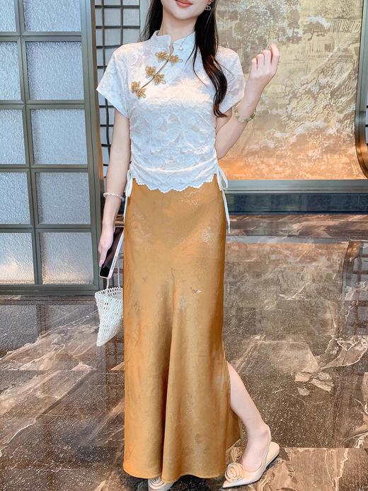 张心子【花影随行】气质蕾丝新中式盘扣旗袍上衣 U2506014 商品图6