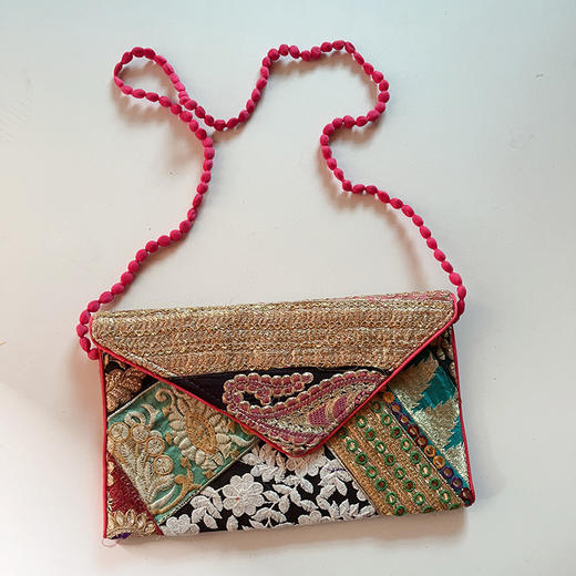 风情满满～信封包女包印度尼泊尔手工老绣片刺绣花民族风手包小包斜挎 商品图7