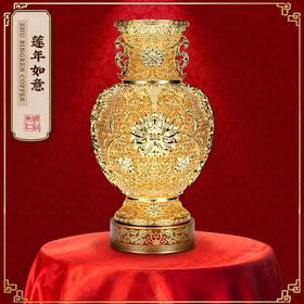 【预售】朱炳仁 丨莲年如意花丝花瓶黄铜摆件客厅玄关装饰摆件中式礼物乔迁开业 付款成功后7-15天发出