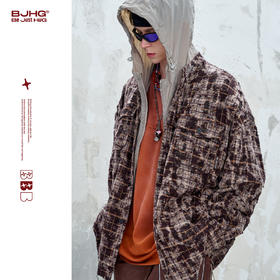 BJHG不计后果复古做旧衬衫外套男春秋潮牌废土风设计感破洞衬衣女