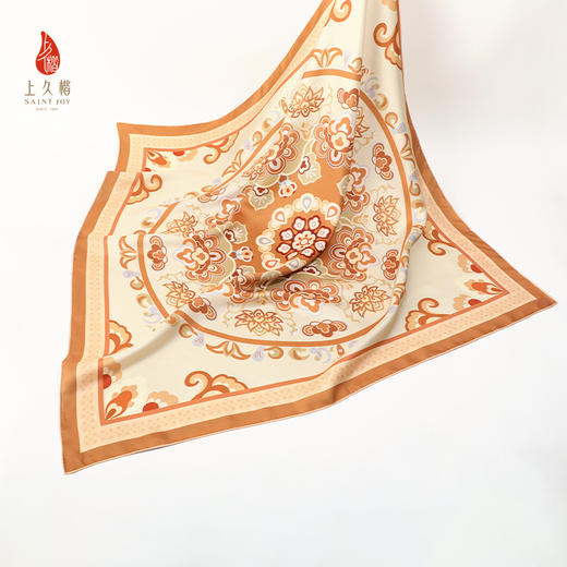 SAINTJOY/上久楷真丝方巾 印花真丝方巾 风动唐彩 FJS24048-1 商品图2
