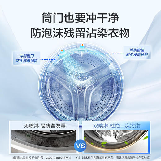 海尔（Haier）10kg滚筒洗衣机 全自动 洗烘一体机 带烘干 智能柔烘  超薄家用  EG100HMATE28S 商品图5