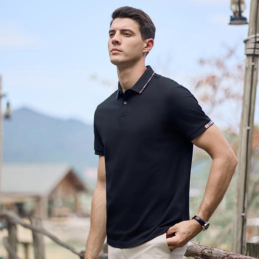 范可思高端BA宝莉间边Polo衫男士夏季高端商务休闲翻领薄款T恤衫休闲爸爸装上衣#2252 商品图1