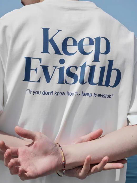 Evistub/E-5XDX622/字母水浆印花宽松休闲短袖 商品图3