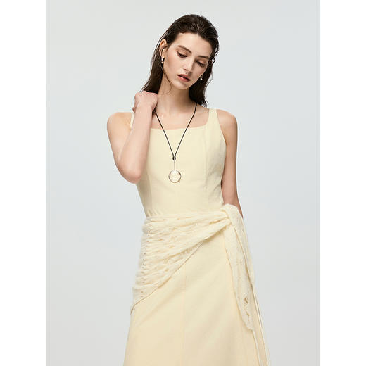 棉仓363616007-初棉气质方领吊带收腰无袖连衣裙 商品图3